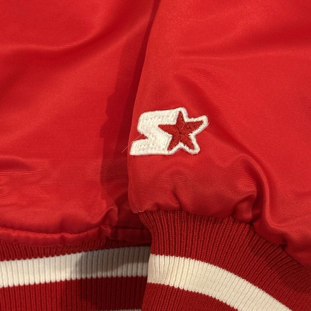 Vintage 80s Starter Detroit Red Wings Satin Bomber Jacket Large Made in USA NHL - Picture 5 of 7